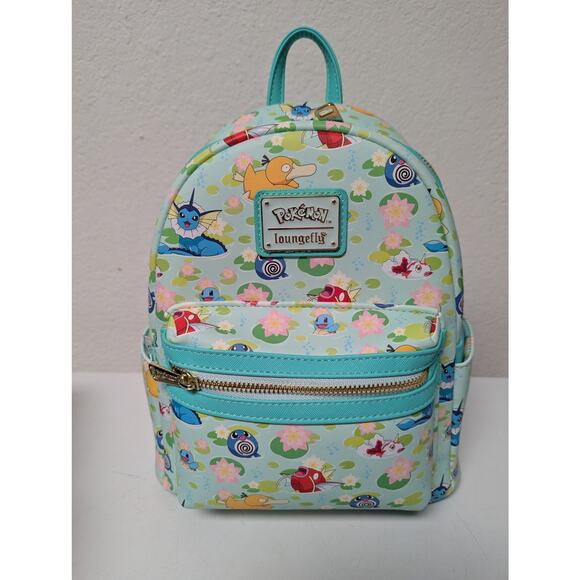 Loungefly Pokémon Water Type Lily Pad Allover Print Blue Mini Backpack NWT main image 9
